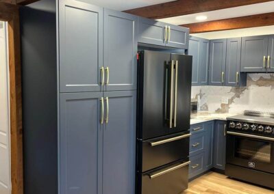Dark Blue Fridge-Kamloops Kitchen Studio
