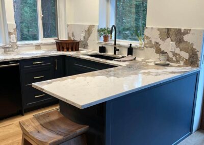 Dark Blue Wood Ceiling-Kamloops Kitchen Studio